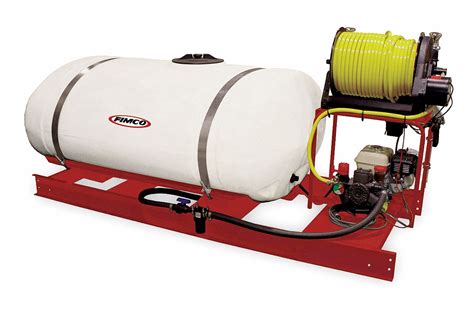 FIMCO Skid Sprayer: 300 gal Tank Capacity, 10.6 gpm Flow Rate, 580 psi PSI, 300 ft Hose Lg ...