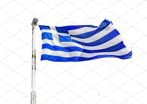 Greece Flag Waving Isolated Photo | Arts & Entertainment Stock Photos ...