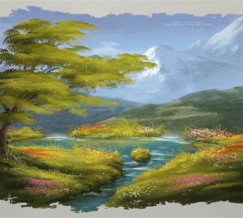 Concept Art and Photoshop Brushes - Digital Landscape / Scenery Oil ...