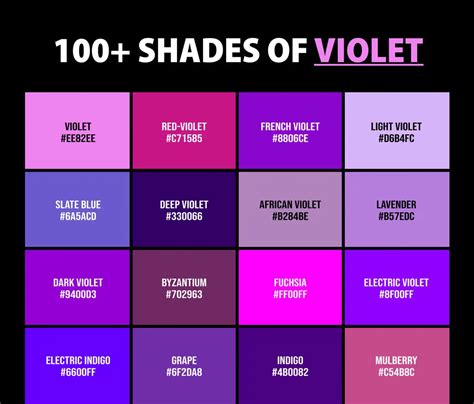 100+ Shades of Violet Color (Names, HEX, RGB & CMYK Codes) – CreativeBooster