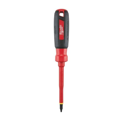 Milwaukee 4 in. #1 ECX 1000-Volt Insulated Screwdriver-48-22-2241 - The Home Depot