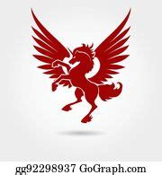 11 Red Heraldic Unicorn Silhouette Clip Art | Royalty Free - GoGraph