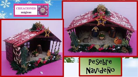 ♥♥Pesebre Navideño hecho de cartón♥Creaciones Mágicas♥♥ - YouTube