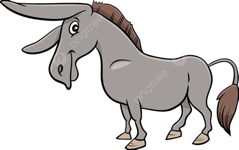 Cartoon Donkey Farm Animal Character Gray Cartoon Smile Vector, Gray, Cartoon, Smile PNG and ...