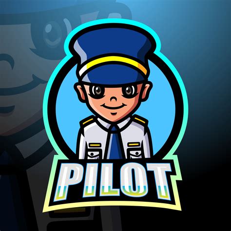 Pilot mascot esport logo design 5741072 Vector Art at Vecteezy