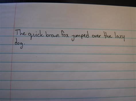 "The quick brown fox jumped over the lazy dog." : r/Handwriting