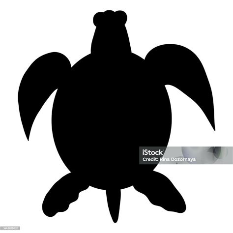 Turtle Silhouette Cartoon Icon Isolated On White Background Stock ...