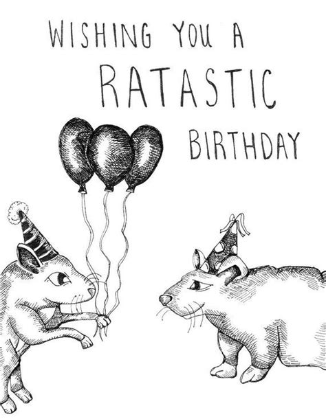 Rat Birthday Card | Etsy | Cartoon rat, Birthday cards, Birthday