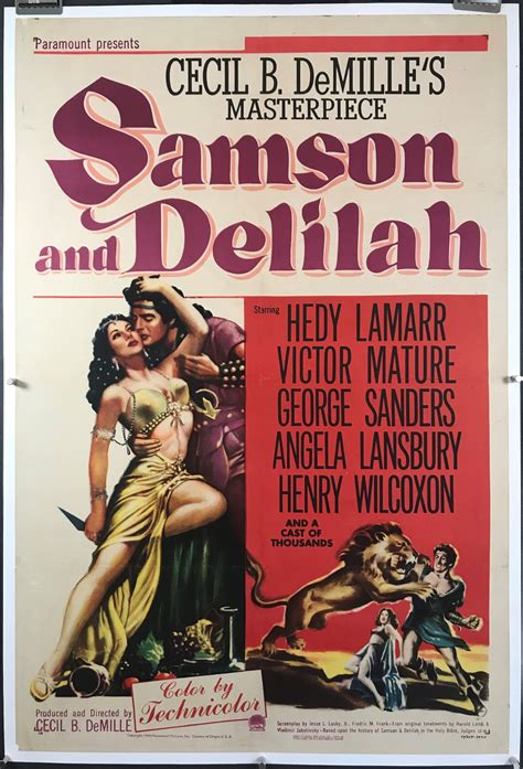 SAMSON AND DELILAH, Original Hedy Lamarr Movie Poster - Original Vintage Movie Posters