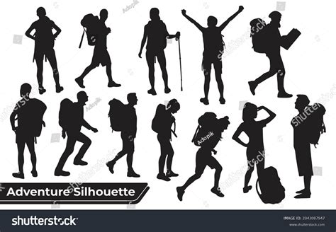 Mountain Hiker Silhouette Clipart