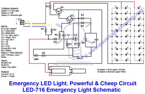 Emergency LED Light Circuit Diagram