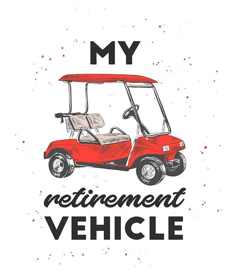 Premium Vector | Hand drawn sketch of golf cart with typography