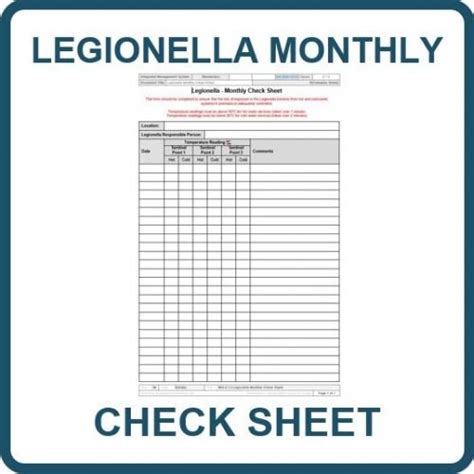 Legionella Check List and Action Plan - Construction Phase Plan