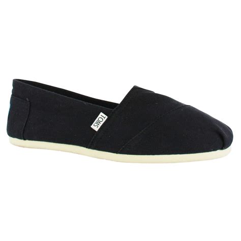 Toms 2A07 Canvas Mens Slip Ons Shoes Black | eBay