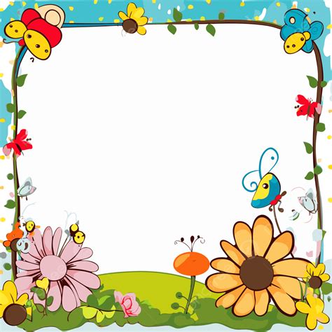 Flower Cartoon Frame Border - Infoupdate.org