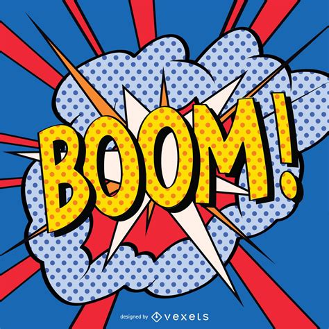 BOOM Sign In Comic Style Vector Download