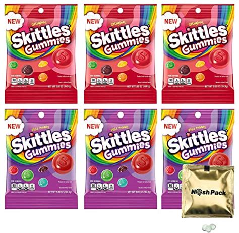 Skittles Gummy Candy 2 Flavor Skittles Bulk Candy Pack, 5.8 Oz Original ...