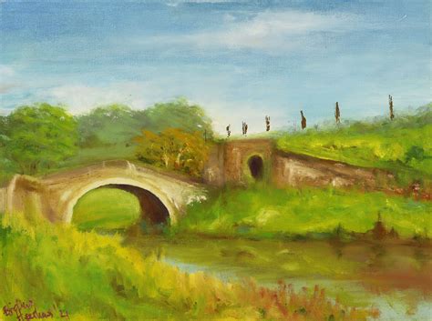 Canal Bridge. Original Plein Air Oil Painting Landscape One of a Kind ...