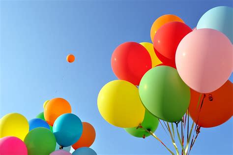 HD wallpaper: Colorful, Clear sky, 4K, Balloons | Wallpaper Flare