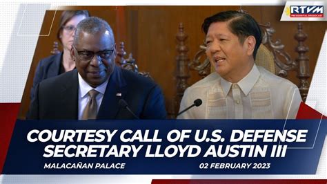 Courtesy Call of United States Defense Secretary Lloyd Austin III 02/02 ...