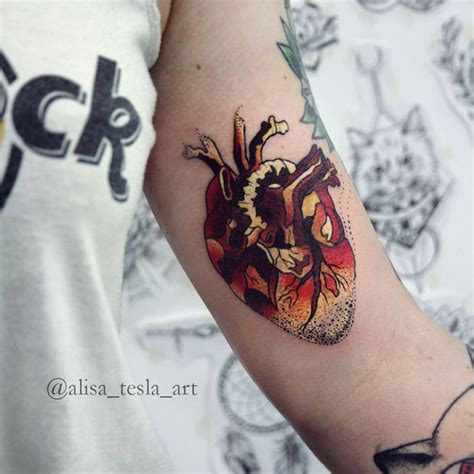 Heart on fire!!))) ️ ️ ️ #alisateslaart #alisatesla #alisateslatattoo # ...