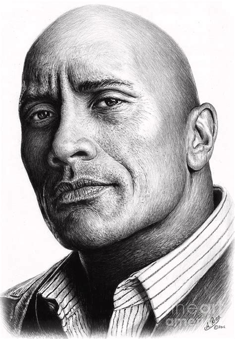 Dwayne The Rock Johnson by Andrew Read | Pencil portrait, Portrait ...