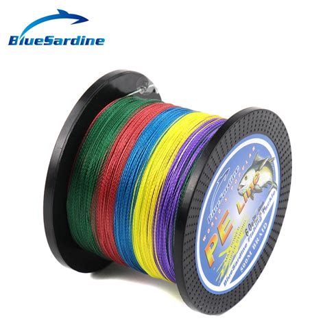 BlueSardine Multi Color 500M Braided Fishing Line Super Strong Multifilament PE Braid Line-in ...