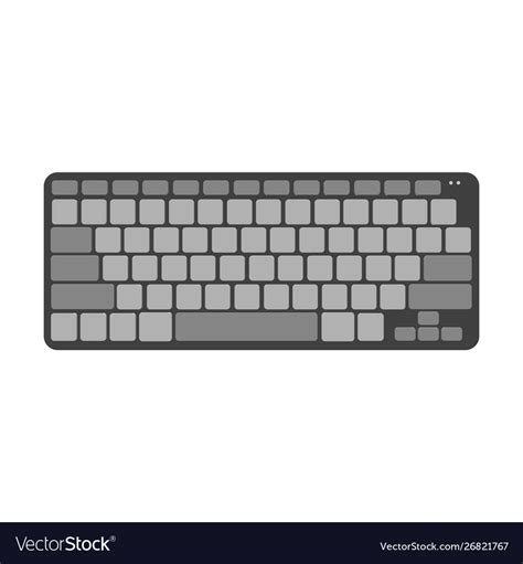 Computer keyboard top view 3d Royalty Free Vector Image