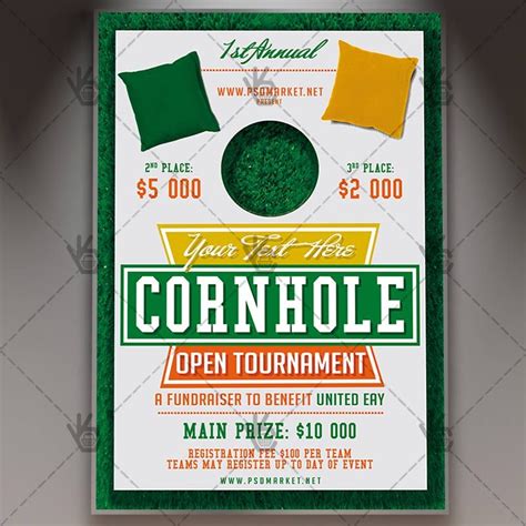 Cornhole Flyer - PSD Template. #cornholedesign #cornholeflyertemplate # ...