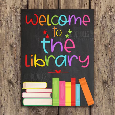 Library Welcome to the Library Classroom Signs Classroom | Etsy