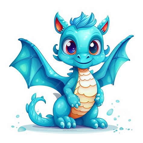 A blue dragon with wings and wings that say'dragon ' | Premium AI ...