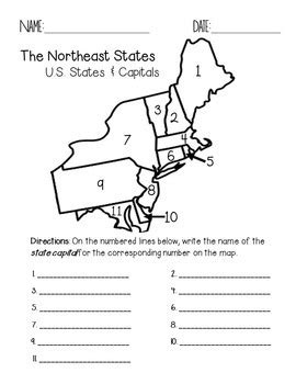 Northeast States and Capitals Quiz Pack by Faith and Fourth | TpT