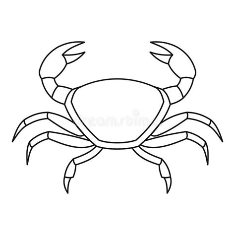 Crab icon, outline style stock vector. Illustration of black - 83658394