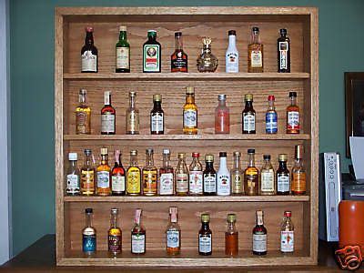 SHELF MINIATURE LIQUOR BOTTLE DISPLAY CASE SOLID OAK | Mini liquor bottles, Liquor bottles ...