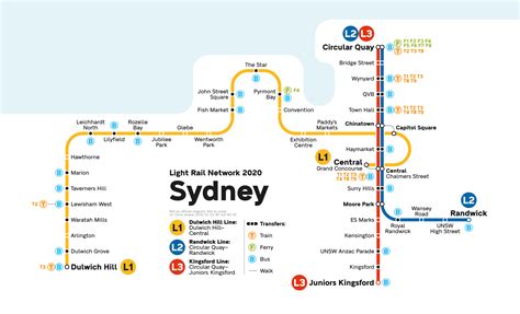 Sydney — light rail network with connections [unofficial] [diagram] [OC ...