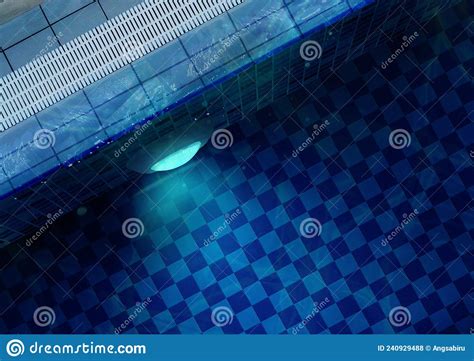 Swimming Pool Diagonal Top View Clear Water Night Scene Stock Photo ...