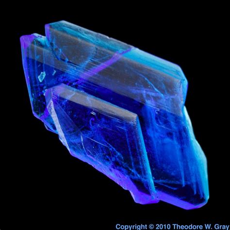 Copper sulfate crystal, a sample of the element Copper in the Periodic ...