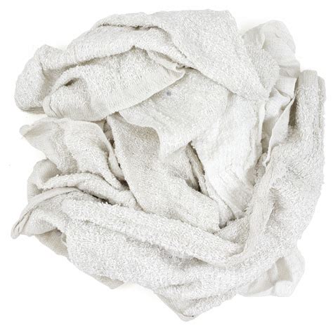 GRAINGER APPROVED Cloth Rag, Terry Cloth, White, Varies, 25 lb - 3U588|537-25N - Grainger