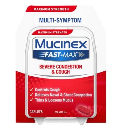 Mucinex Fast-Max Severe Congestion & Cold, Multi-Symptom, Maximum ...