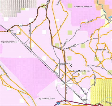 Imperial Sand Dunes North, Glamis - California Trail Map