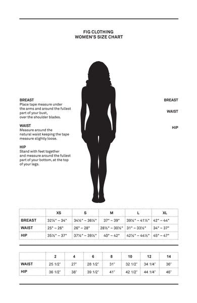 Sizing chart > — FIG Clothing USD