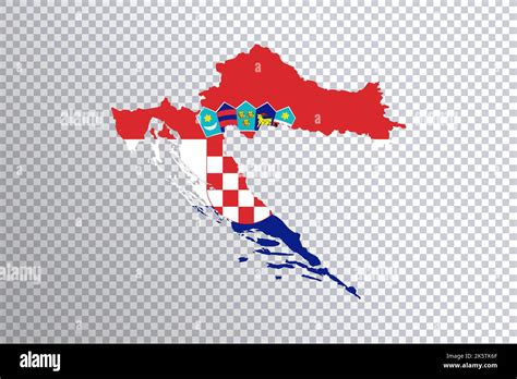 Croatia flag on map, transparent background, Clipping path Stock Photo ...