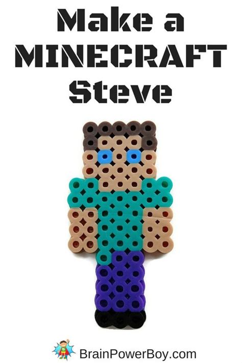 Minecraft Perler Bead Pattern: Steve | Minecraft beads, Perler bead patterns, Perler beads designs