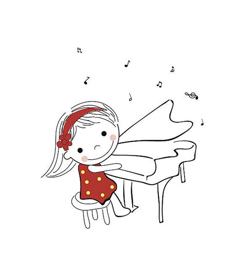 Girl Playing Piano Drawing Illustrations, Royalty-Free Vector Graphics & Clip Art - iStock