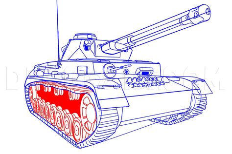 How To Draw A Panzer Tank, Step by Step, Drawing Guide, by Dawn | dragoart.com | Tank drawing ...