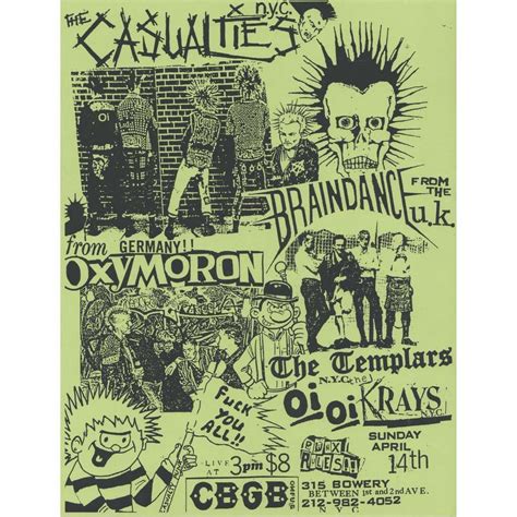 Live at the cbgb sunday apil 14 (usa original promo concert poster flyer!!) de Casualties ...