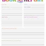 One Page Book Report Template – Rebeccachulew.com