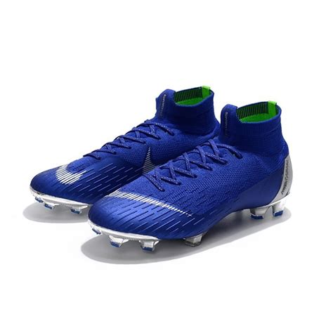 Cheap Soccer Cleats Nike Mercurial Superfly 6 Elite FG For Sale - Blue Silver