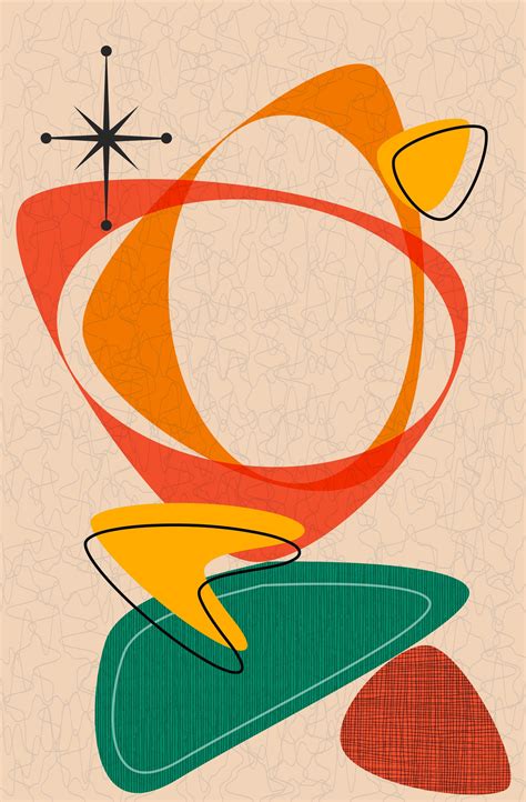 Atomic Art Retro Mid-Century Modern Wall Prints Abstract | Etsy