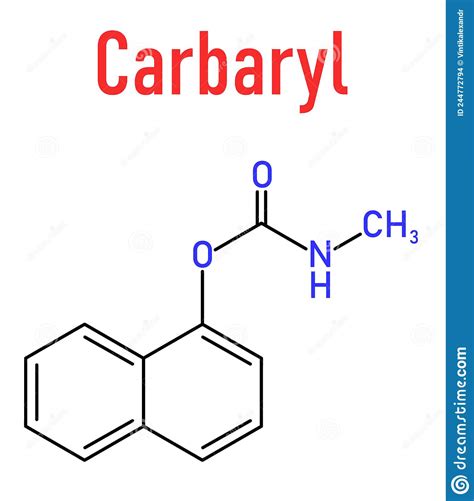 Carbaryl Or Carbaril Insecticide Molecule. Carbamate Class. Skeletal ...